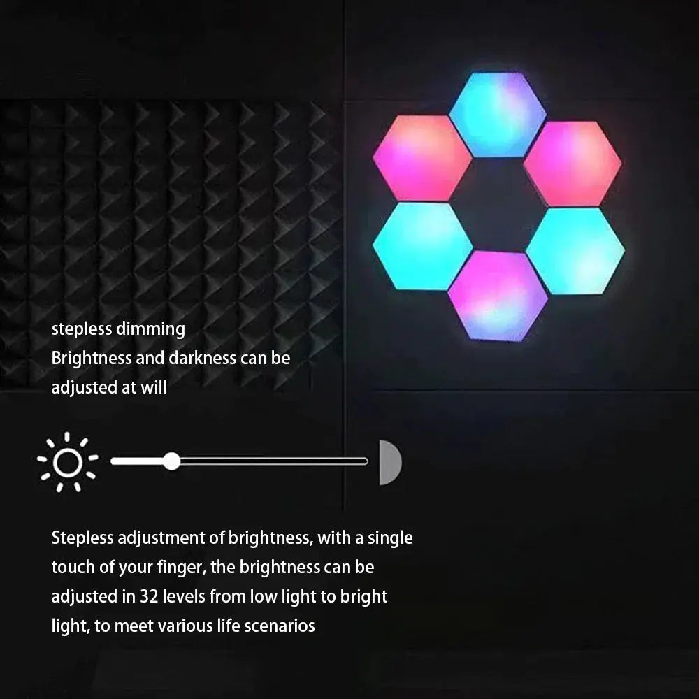 1-20 PCS 5V USB APP LED Hexagonal Night Light for Indoor Home DIY Decoration Creative RGB Decor Atmosphere Quantum Wall Lamps