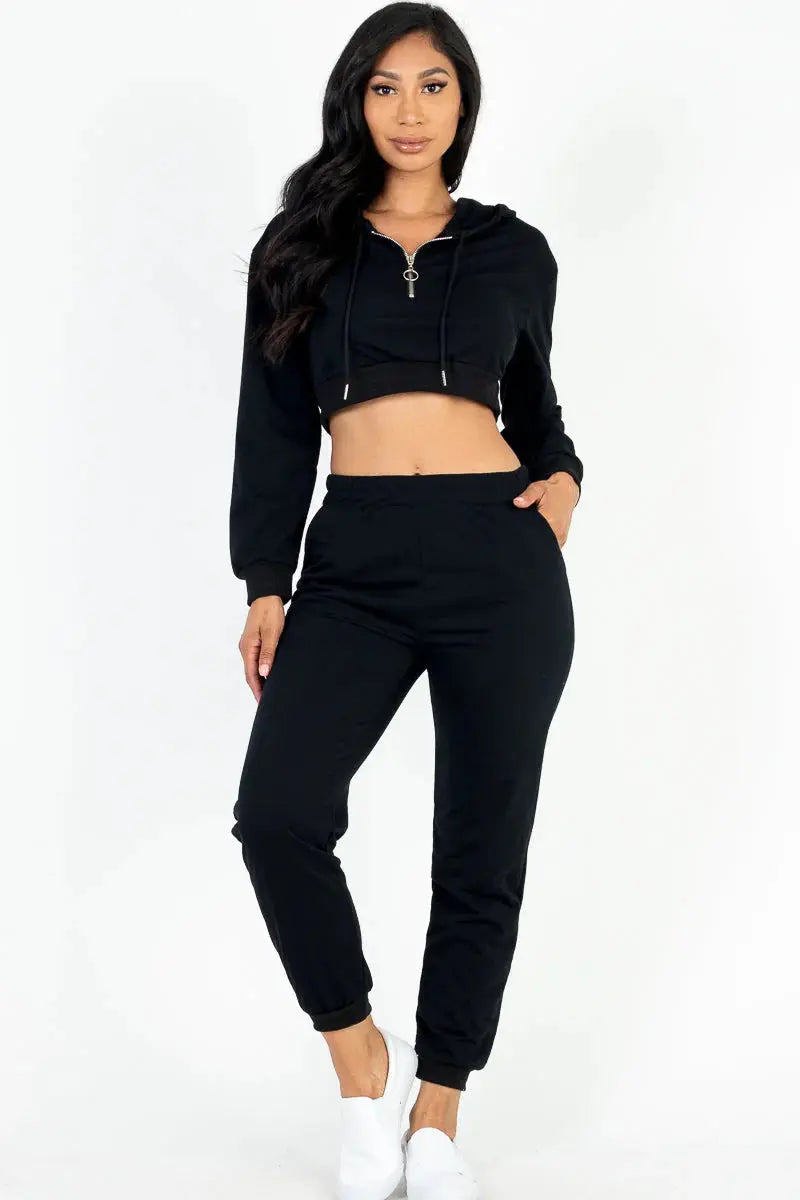 French Terry Half Zip Hoodie and Joggers Set (CAPELLA)
